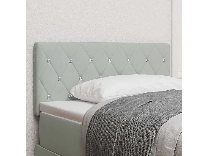 Cabecero de terciopelo Argyle gris claro de 90 cm.