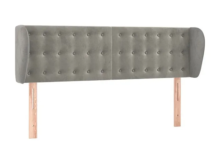 Cabecero de terciopelo gris claro 147x23x78/88 cm ES25482