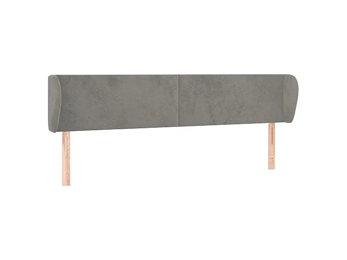 Cabecero de terciopelo gris claro 183x23x78/88 cm ES41166