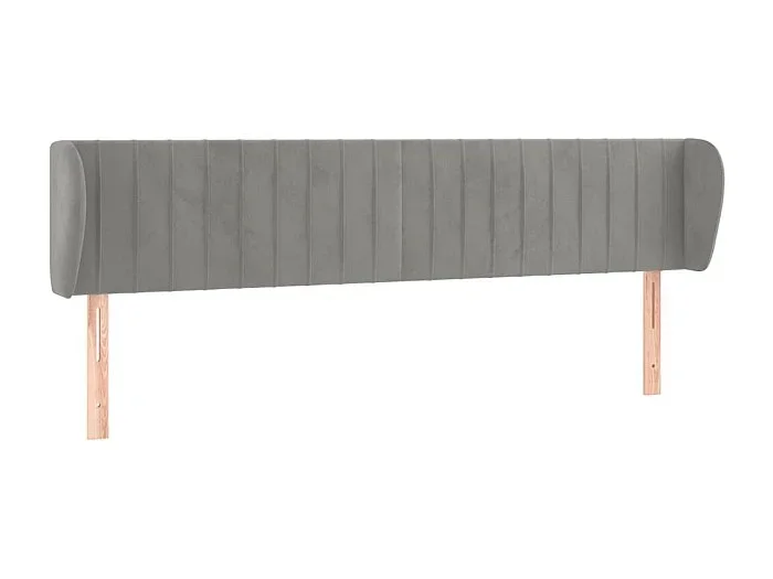 Cabecero de terciopelo gris claro 203x23x78/88 cm ES28785