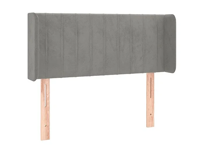 Cabecero de terciopelo gris claro 83x16x78/88 cm ES34973