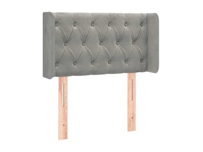 Cabecero de terciopelo gris claro 83x16x78/88 cm ES53410