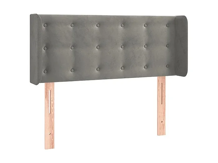 Cabecero de terciopelo gris claro 93x16x78/88 cm ES83670