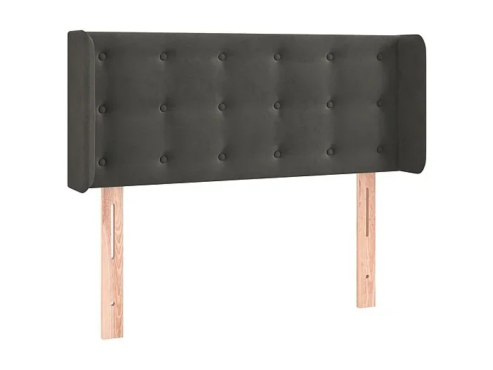 Cabecero de terciopelo gris oscuro 103x16x78/88 cm ES12866