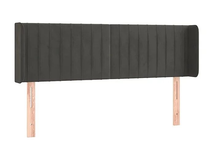 Cabecero de terciopelo gris oscuro 147x16x78/88 cm ES38971