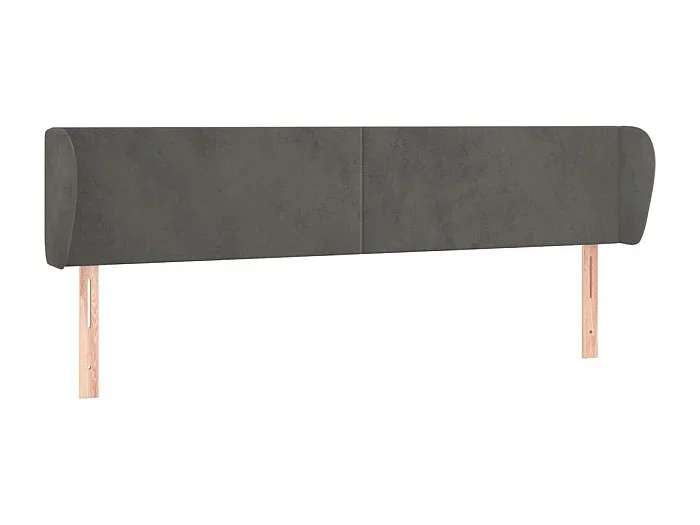 Cabecero de terciopelo gris oscuro 163x23x78/88 cm ES14712