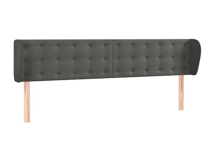 Cabecero de terciopelo gris oscuro 203x23x78/88 cm ES92842