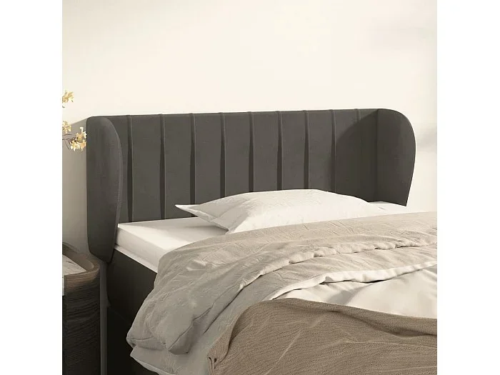 Cabecero de terciopelo gris oscuro 93x23x78/88 cm