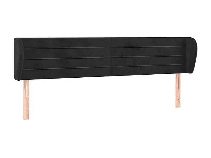 Cabecero de terciopelo negro 203x23x78/88 cm ES12092