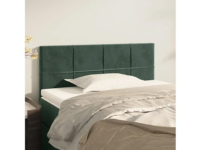 Cabecero de terciopelo verde oscuro 80x5x78/88 cm ES64934