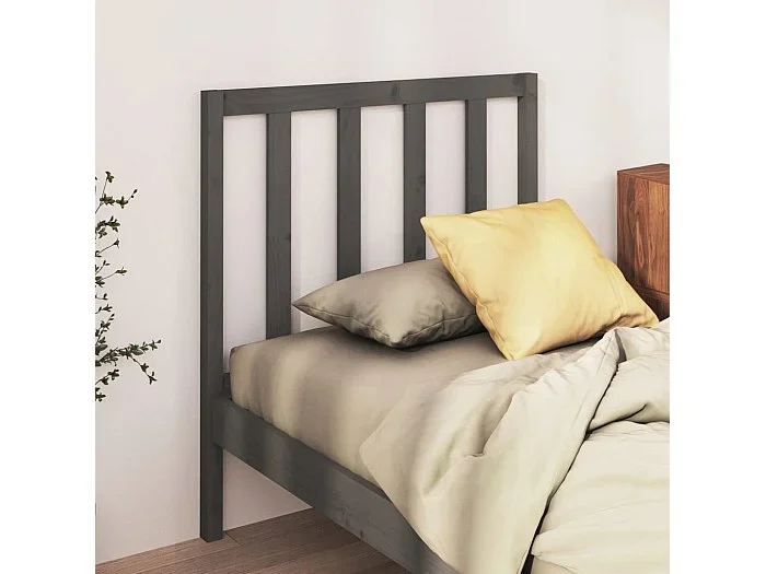 Cabecero gris 96x4x100 cm Madera maciza de pino