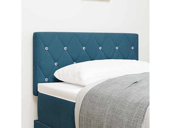 Cabecero LED Argyle con cabecera Azul oscuro 80 cm Terciopelo