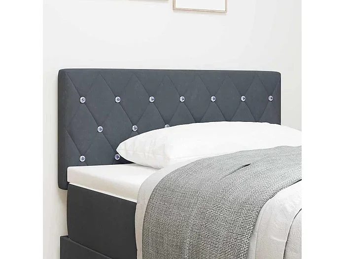Cabecero LED Argyle con cabecera Gris oscuro 90 cm Terciopelo