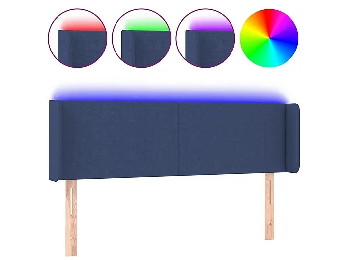 Cabecero LED Azul 147x16x78/88 cm Tela