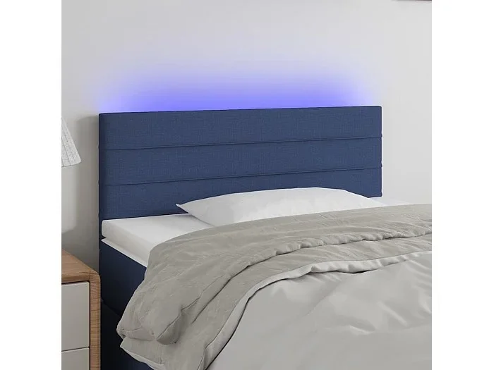 Cabecero LED azul 90x5x78/88 cm Tela
