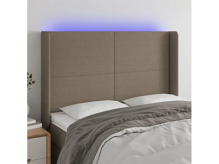 Cabecero LED color topo 147x16x118/128 cm Tela