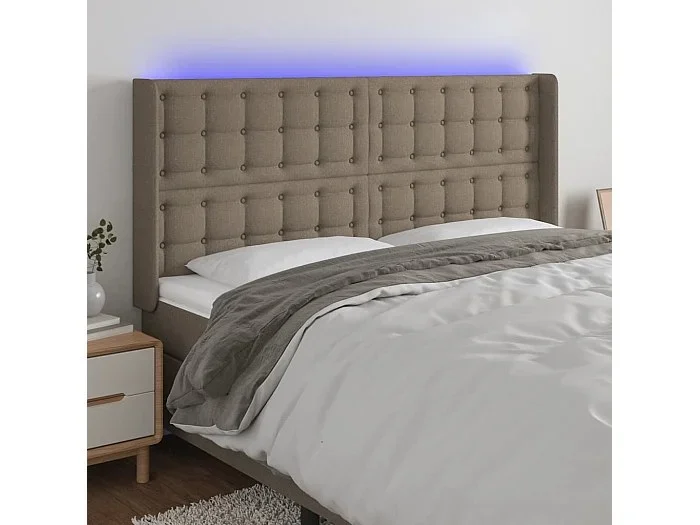 Cabecero LED color topo 163x16x118/128 cm Tela