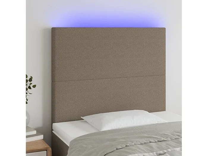 Cabecero LED color topo 80x5x118/128 cm Tela