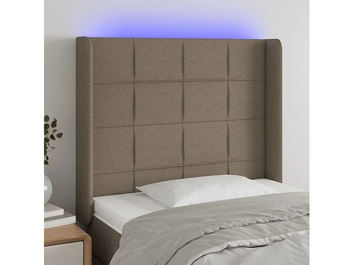 Cabecero LED color topo 93x16x118/128 cm Tela
