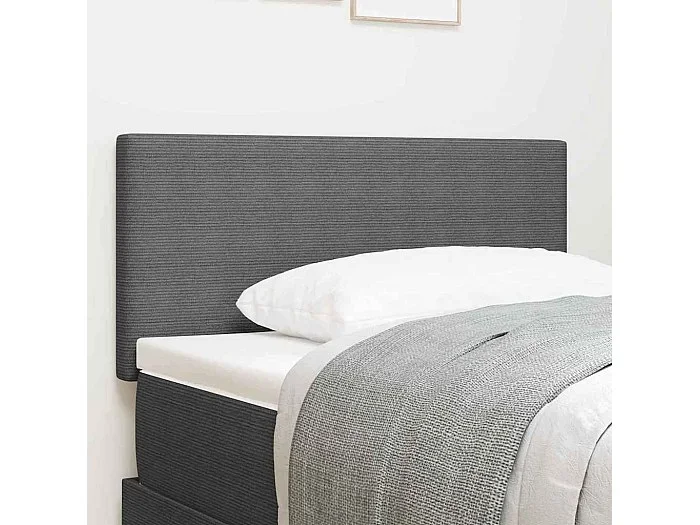 Cabecero LED con luces de tiras LED Gris claro 100 cm tela
