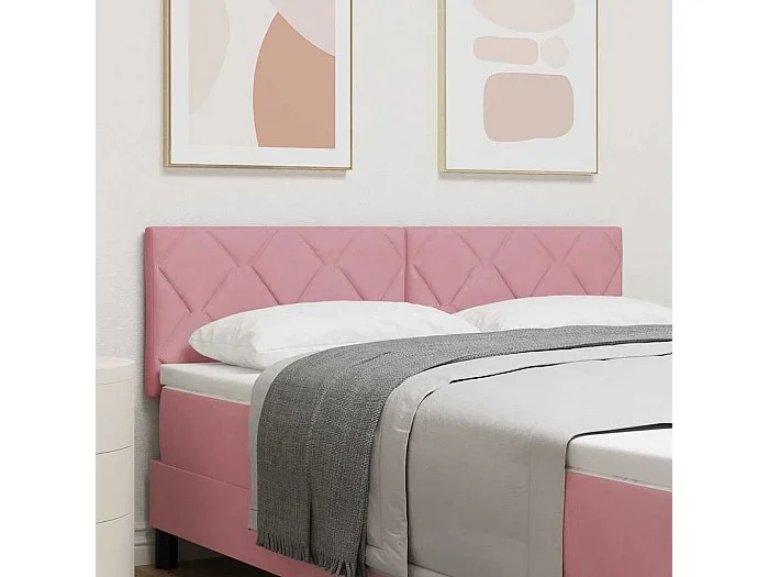Cabecero LED con luces de tiras LED Rosa 160 cm Terciopelo