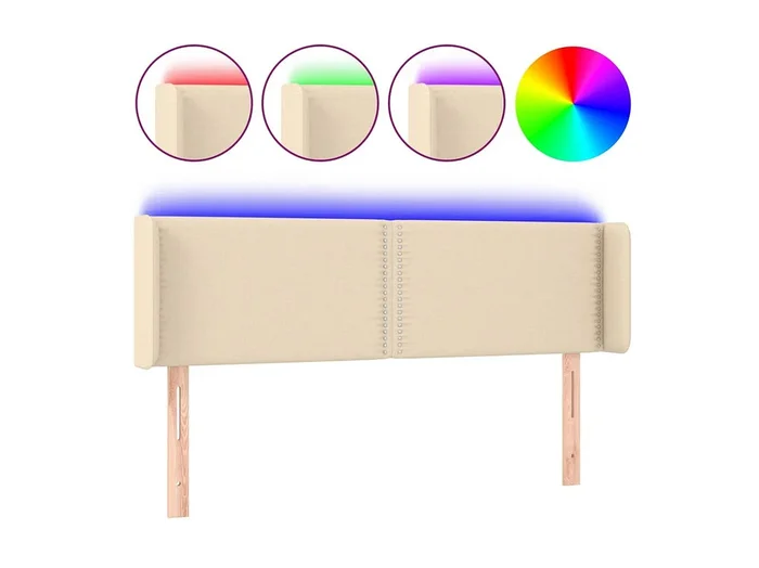 Cabecero LED Crema 147x16x78/88 cm Tela