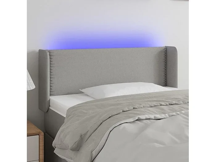 Cabecero LED Gris claro 103x16x78/88 cm Tela