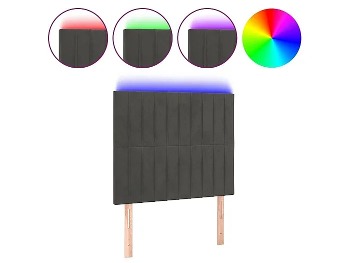 Cabecero LED Gris oscuro 80x5x118/128 cm Terciopelo