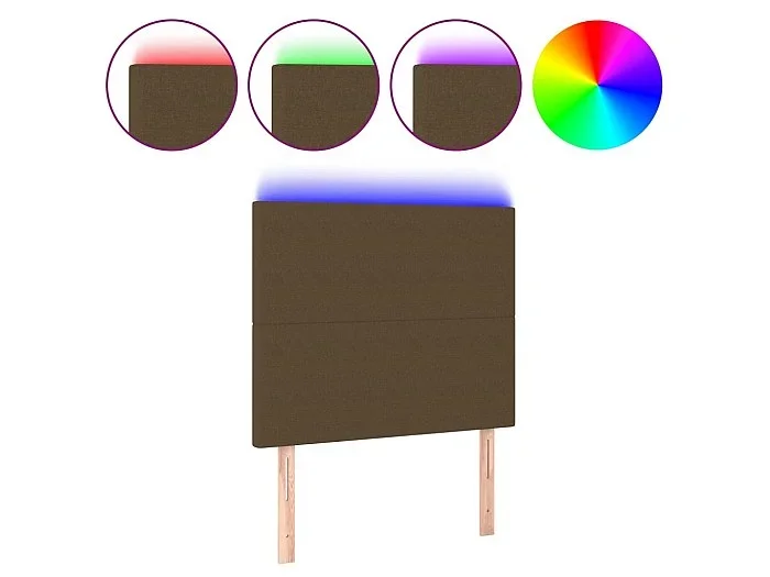 Cabecero LED Marrón oscuro 80x5x118/128 cm Tela