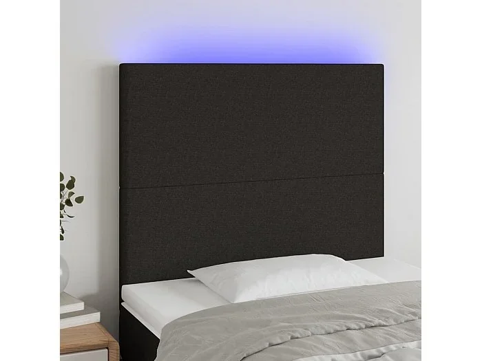 Cabecero LED Negro 100x5x118/128 cm Tela