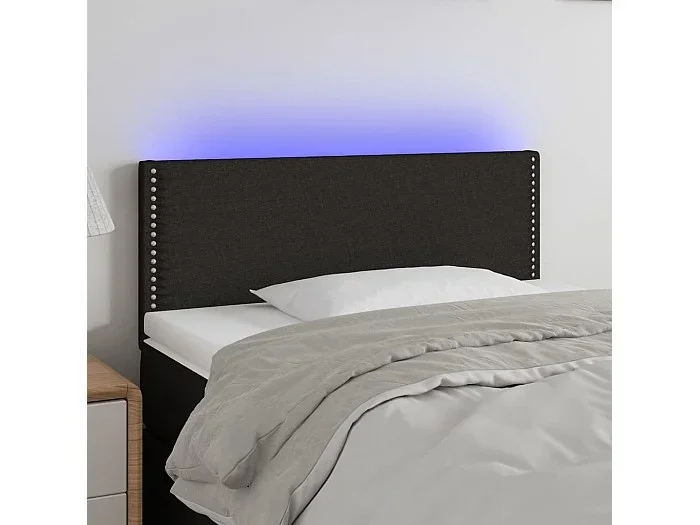 Cabecero LED Negro 100x5x78/88 cm Tela