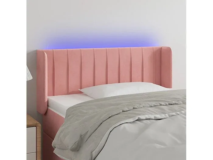 Cabecero LED Rosa 103x16x78/88 cm Terciopelo