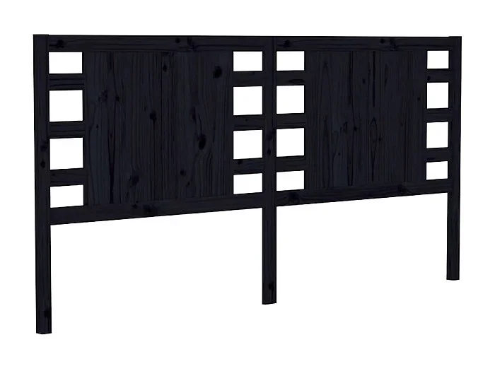 Cabecero Negro 146x4x100 cm Madera maciza de pino