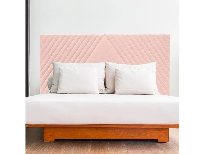 Cabecero Ribadesella tela Guata diseño líneas 165 cm rosa