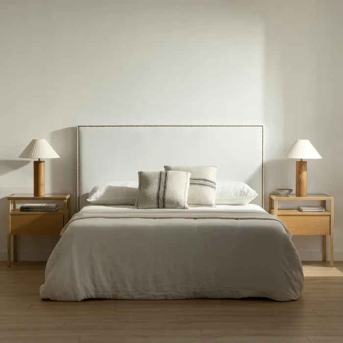 Cabecero tapizado 150/160 blanco Solum Blanco – Kenay Home