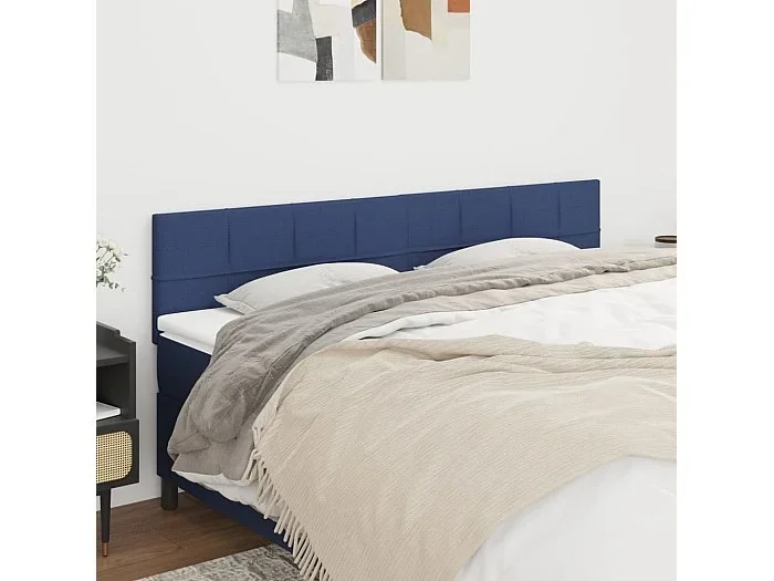 Cabeceros 2 uds Azul 100x5x78/88 cm Tela