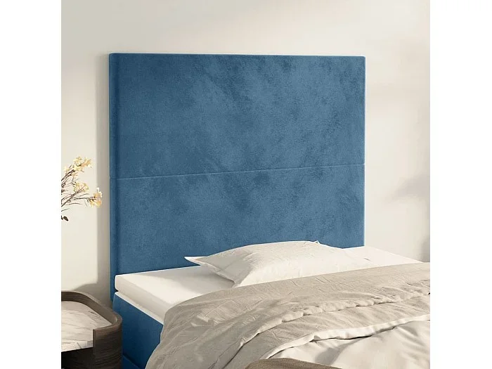 Cabeceros 2 uds Azul Oscuro 80x5x78/88 cm Terciopelo