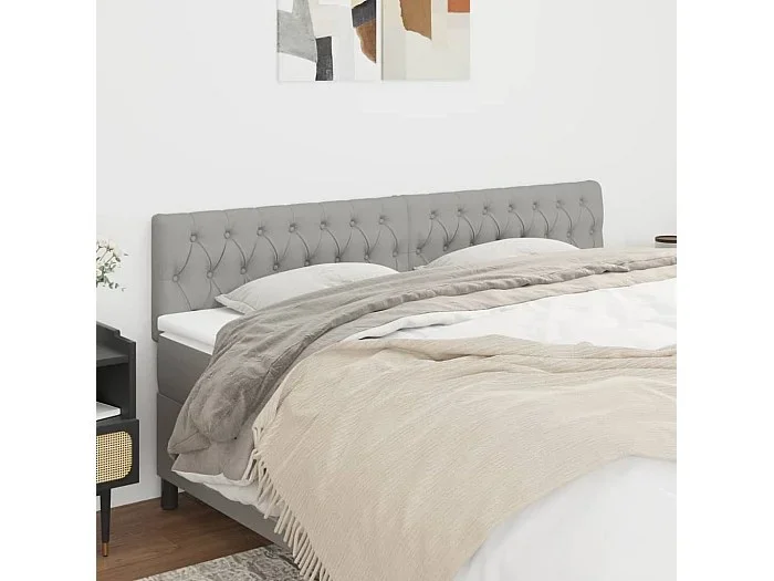 Cabeceros 2 uds Gris Claro 100x7x78/88 cm Tela