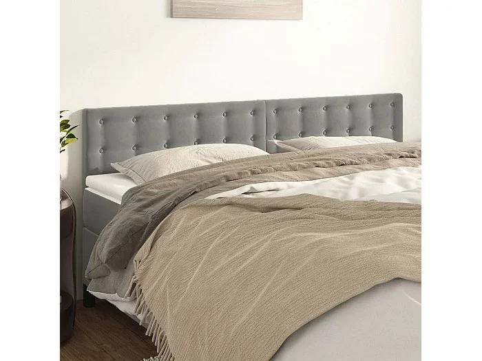 Cabeceros 2 uds Gris Claro 80x5x78/88 cm Terciopelo