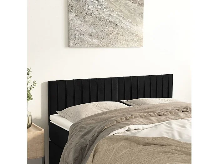 Cabeceros 2 uds Negro 72x5x78/88 cm Terciopelo
