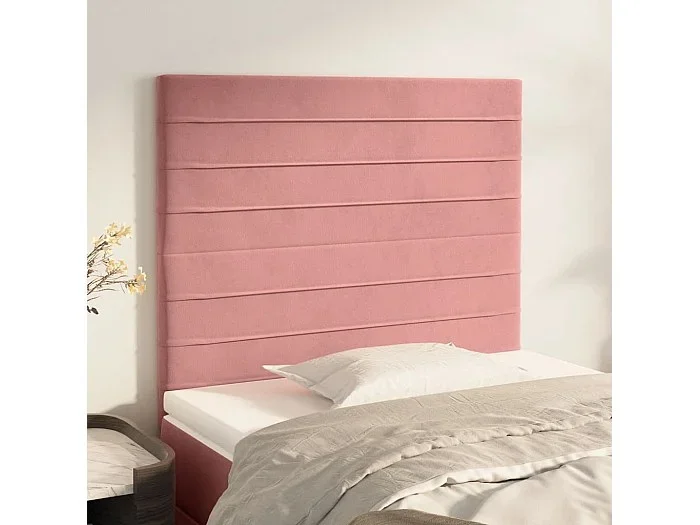 Cabeceros 2 uds Rosa 90x5x78/88 cm Terciopelo