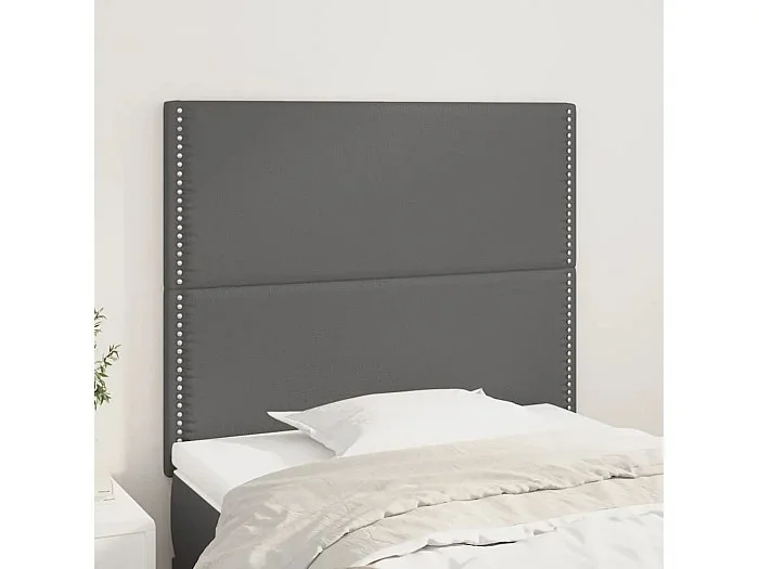 Cabeceros 2 unidades de cuero sintético gris 90x5x78/88cm