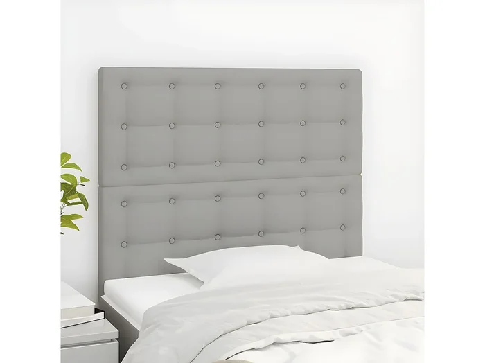 Cabeceros 2 unidades de tela gris claro 80x5x78/88 cm