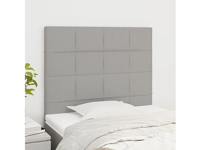 Cabeceros 2 unidades de tela gris claro 90x5x78/88 cm