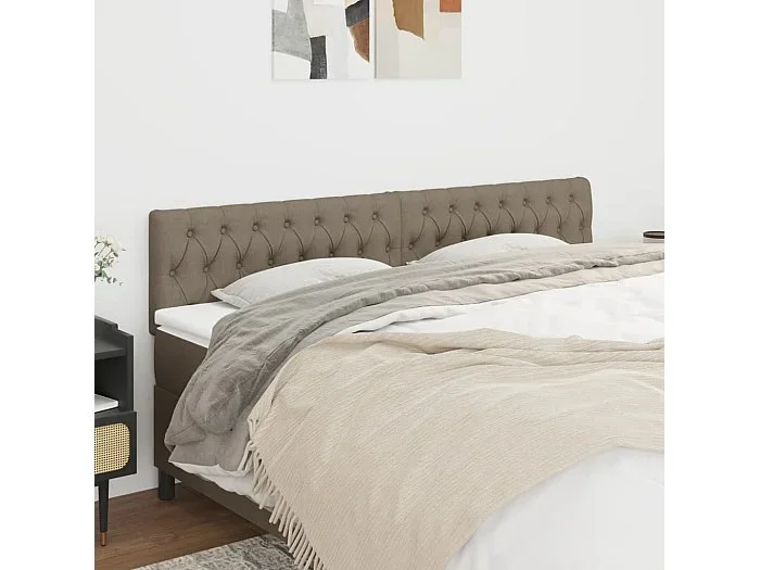 Cabeceros 2 unidades de tela gris taupe 100x7x78/88 cm