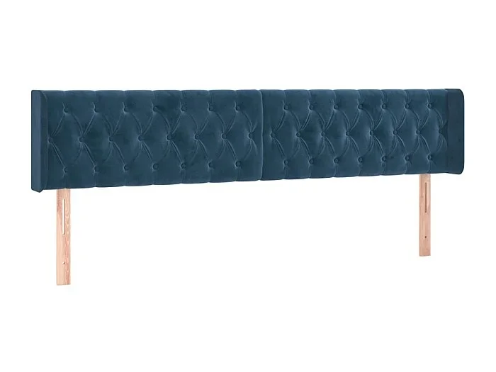 Cabeceros 2 unidades de terciopelo azul oscuro 100x7x78/88 cm ES39328