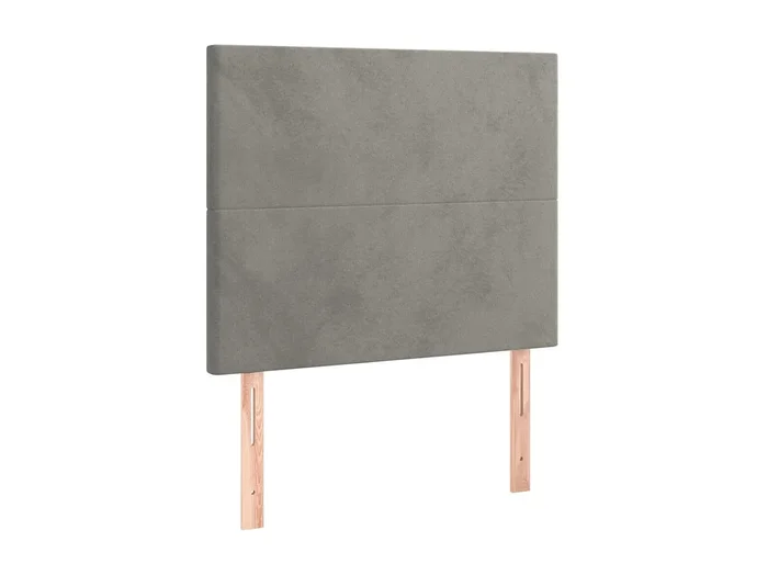 Cabeceros 2 unidades de terciopelo gris claro 90x5x78/88 cm ES61595