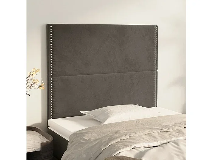 Cabeceros 2 unidades de terciopelo gris oscuro 80x5x78/88 cm ES64927