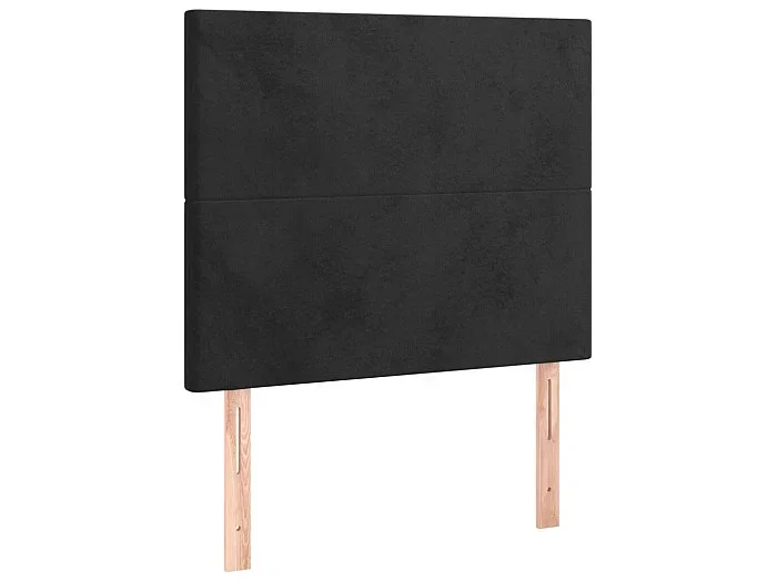 Cabeceros 2 unidades de terciopelo negro 80x5x78/88 cm ES62099