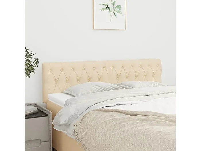 Cabeceros 2 unidades tela color crema 72x7x78/88 cm